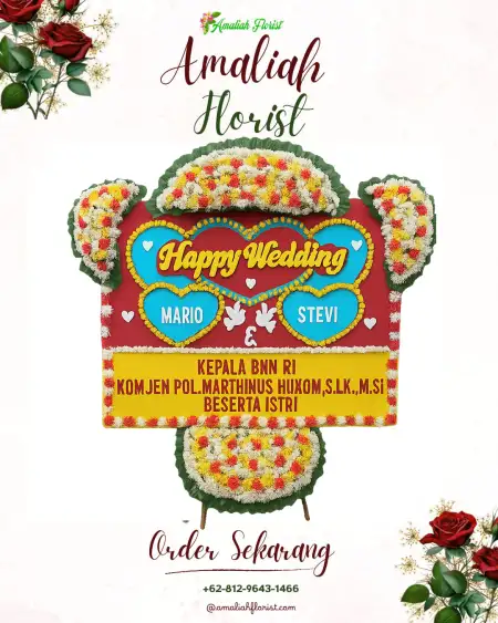 Papan Bunga Pernikahan Tening